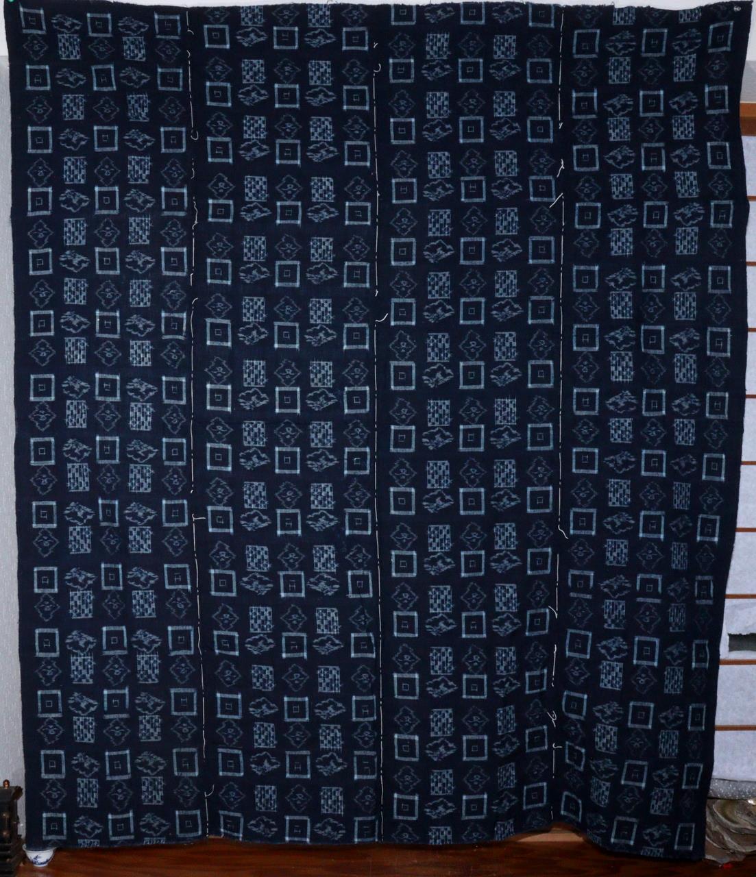 Japanese Fabric Kasuri 59 x 52 inches STRUCTURE Boro Kimono Cotton Cloth Textile