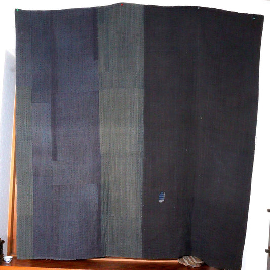 Japanese Boro Sashiko Textile Repurposed Fisherman’s Garment Patchwork Rug