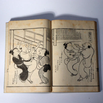 Japanese Antique picture old birds book woodblock Edo period ASO352