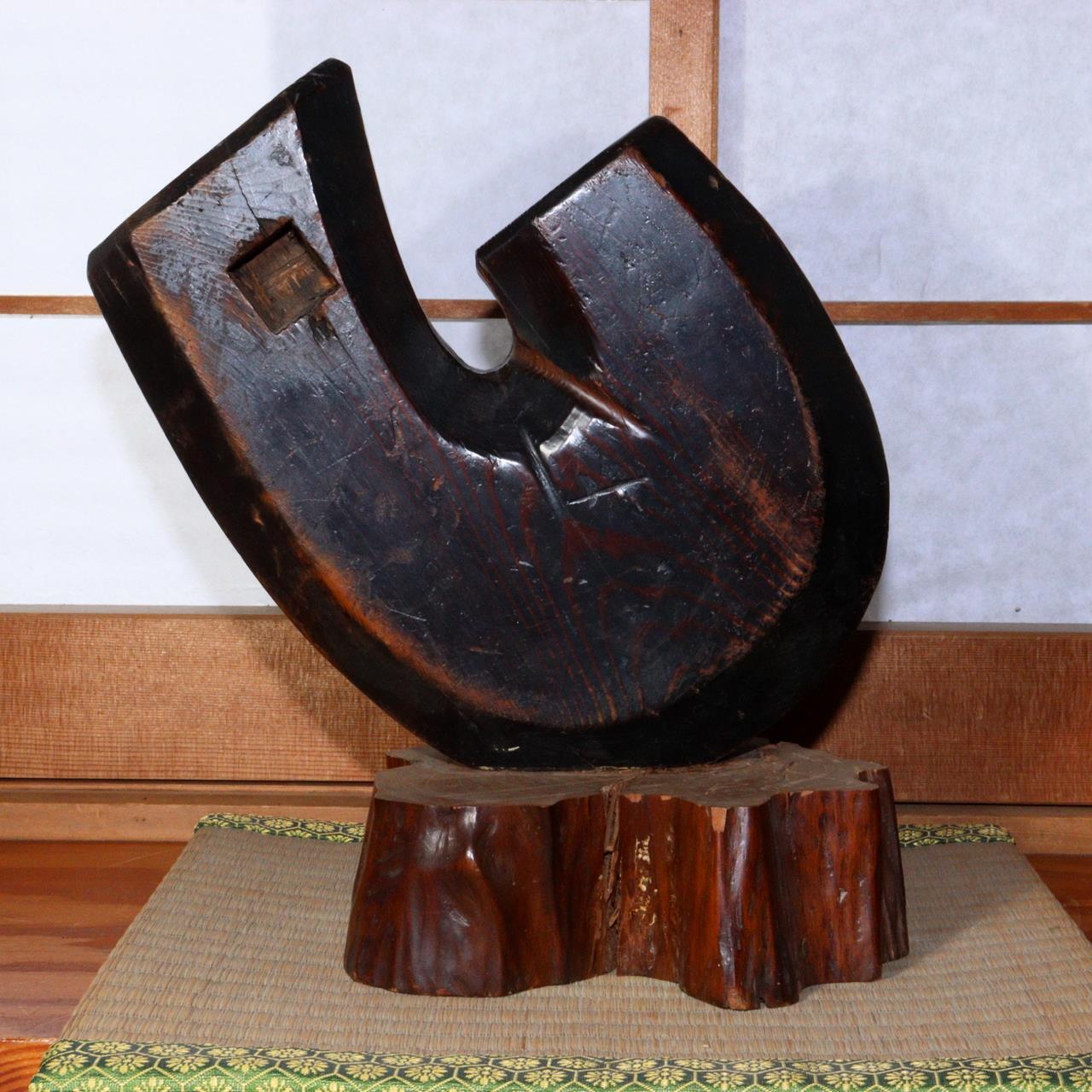 Japanese Antique wooden zelkova Jizai kagi Irori Mingei ornament WO320