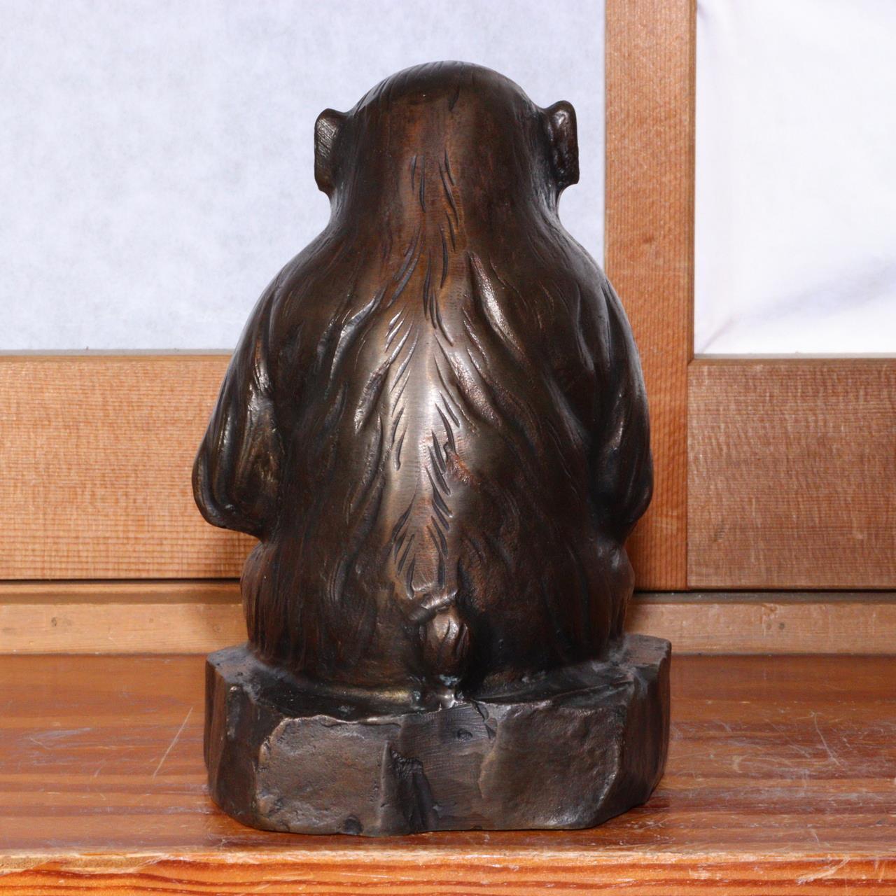 Kansui Watanabe Nitten artist Monkey Bronze statue ornament Japanese BOS804