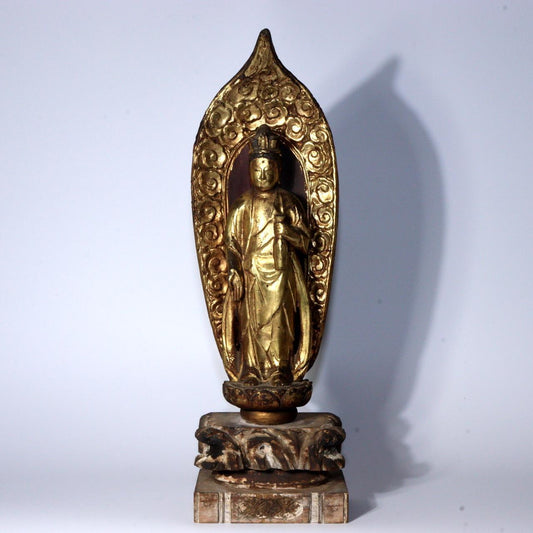 Japanese Antique wooden Kannon Bodhisattva Buddha statue Eleven Headed Kannon