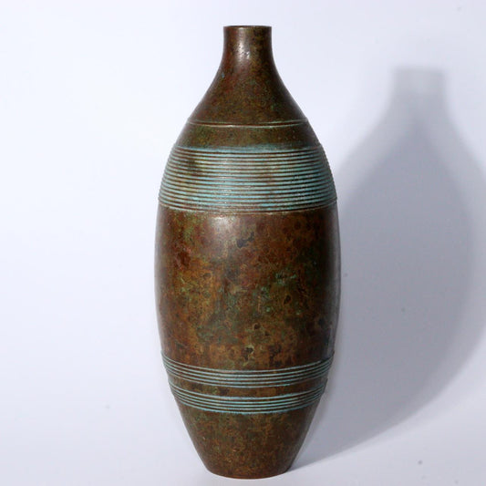 Unique Japanese Vintage Bronze Vase with Patina – Mid-Century Modern Style BV564