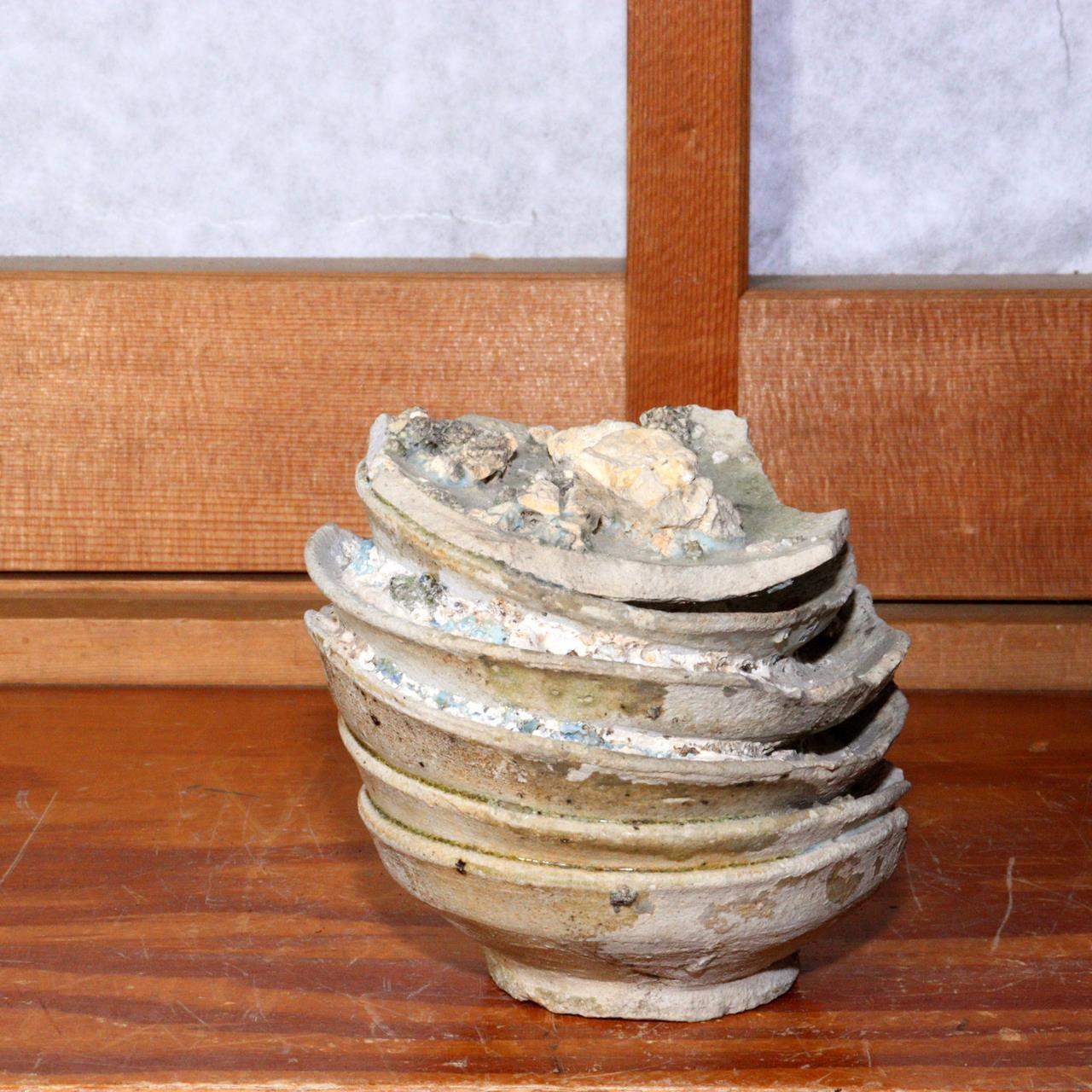 Antique Seto Yama Hai Chawan Object Pottery shards Ceramic Cup Japan PCP202
