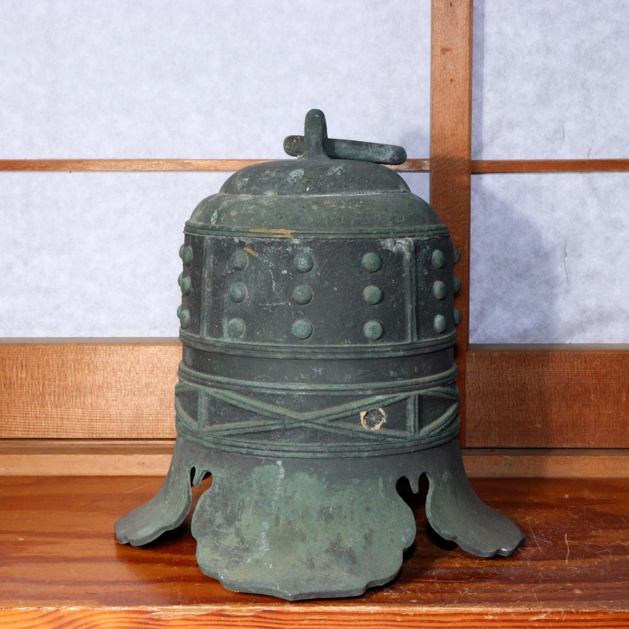 Japanese Antique Bronze Pair Hanging bell Temple Buddhist BOS816