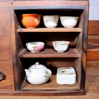 Brazier Miniature Hibachi sencha set furniture Doll house Japanese wooden WO310