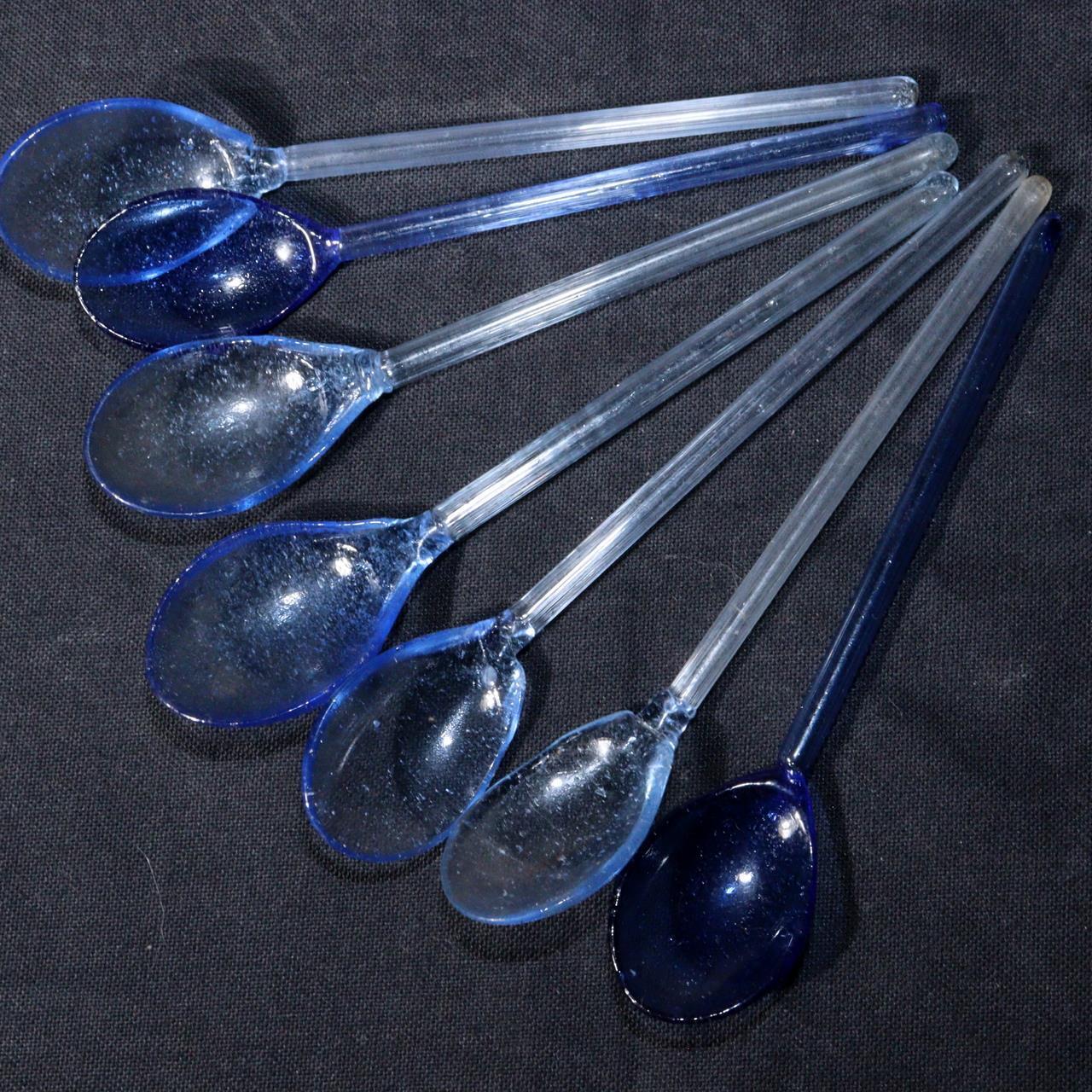Japanese Edo-Meiji Period Glass Collection: Spoons, Comb, Koma by Ginza Hiranoya