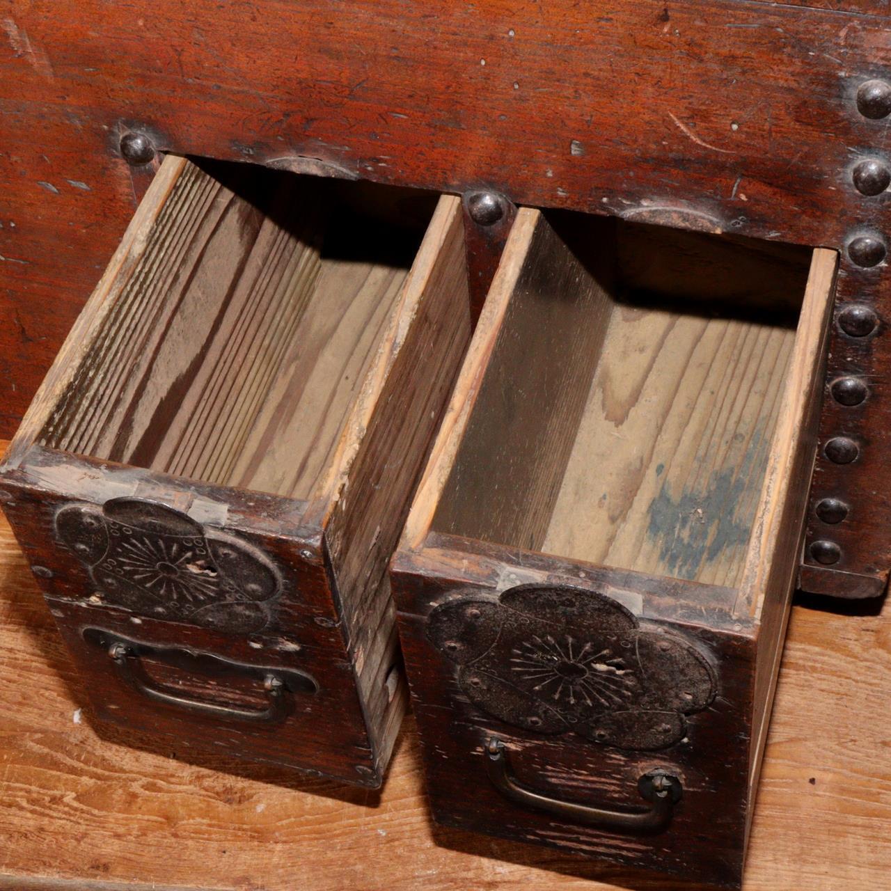 Japanese Antique wooden Money Box Zenibako Senryobako Tansu Chest drawer WBX221