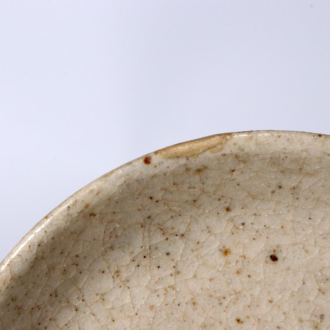 Japanese Antique Shino ware small plate Pottery Ceramic Early Edo Period