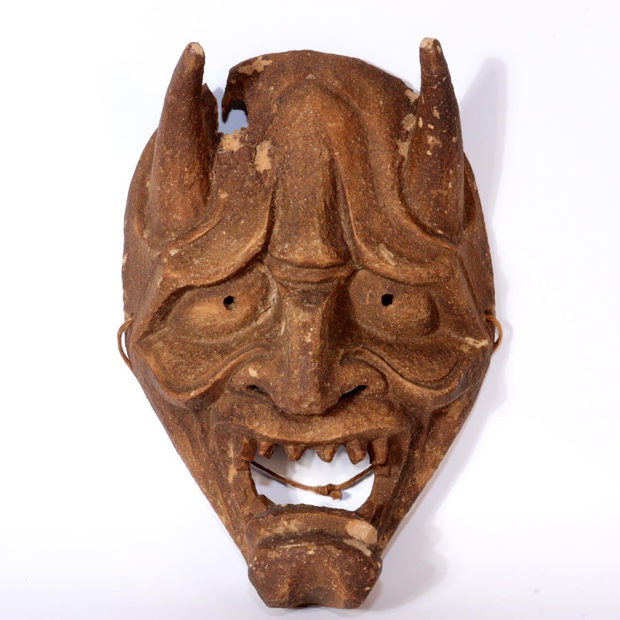 Antique Japanese Noh Hannya Masks - Exquisite Hand-Carved Detail Demon Oni