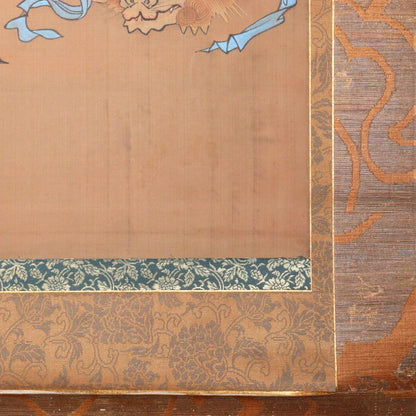 Japanese Kakejiku hanging scroll Buddhist art Nyorai Fugen Monju Bosatsu ASO336