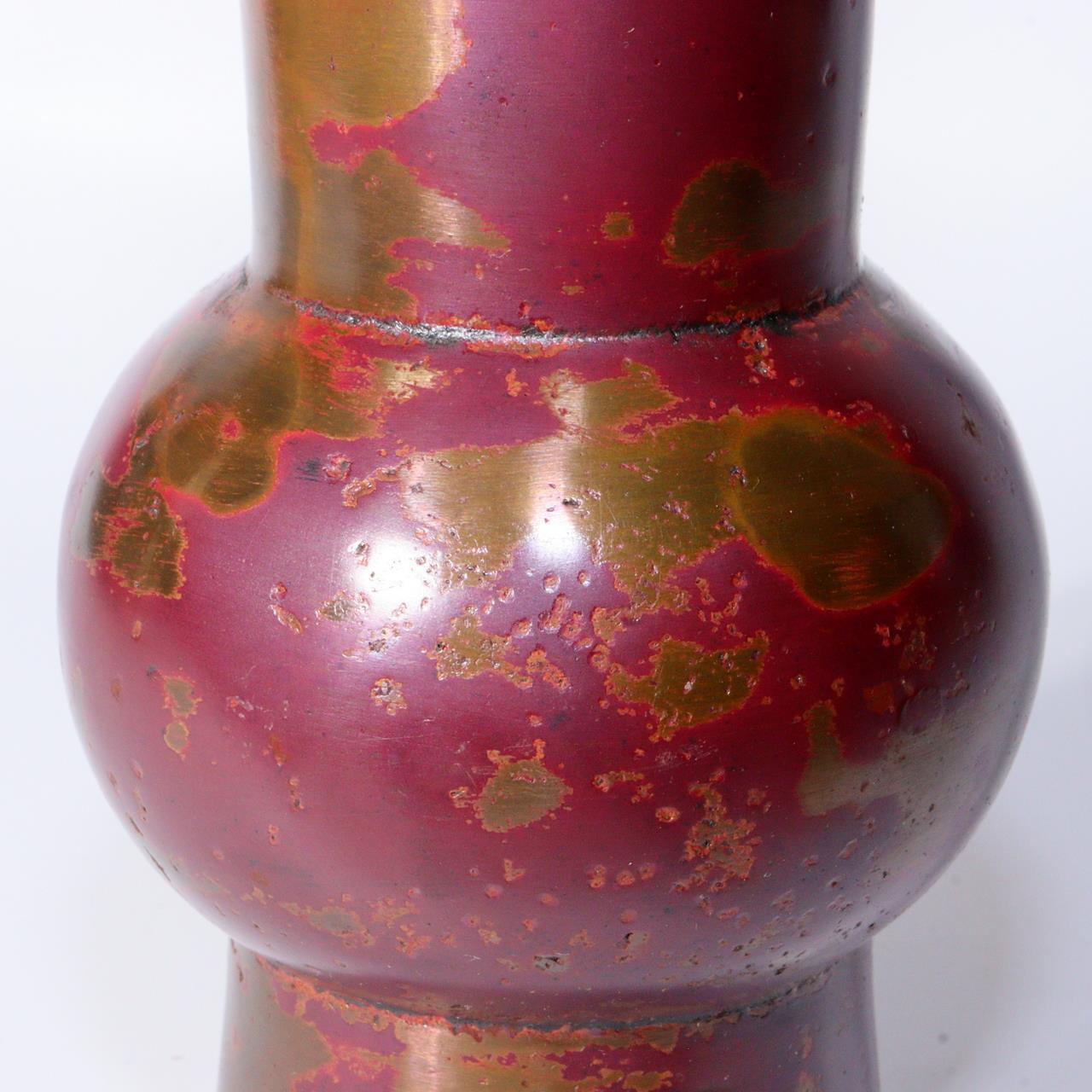 Japanese Bronze Flower Vase Hara Seiun Signed Nitten Artist w / box BV573