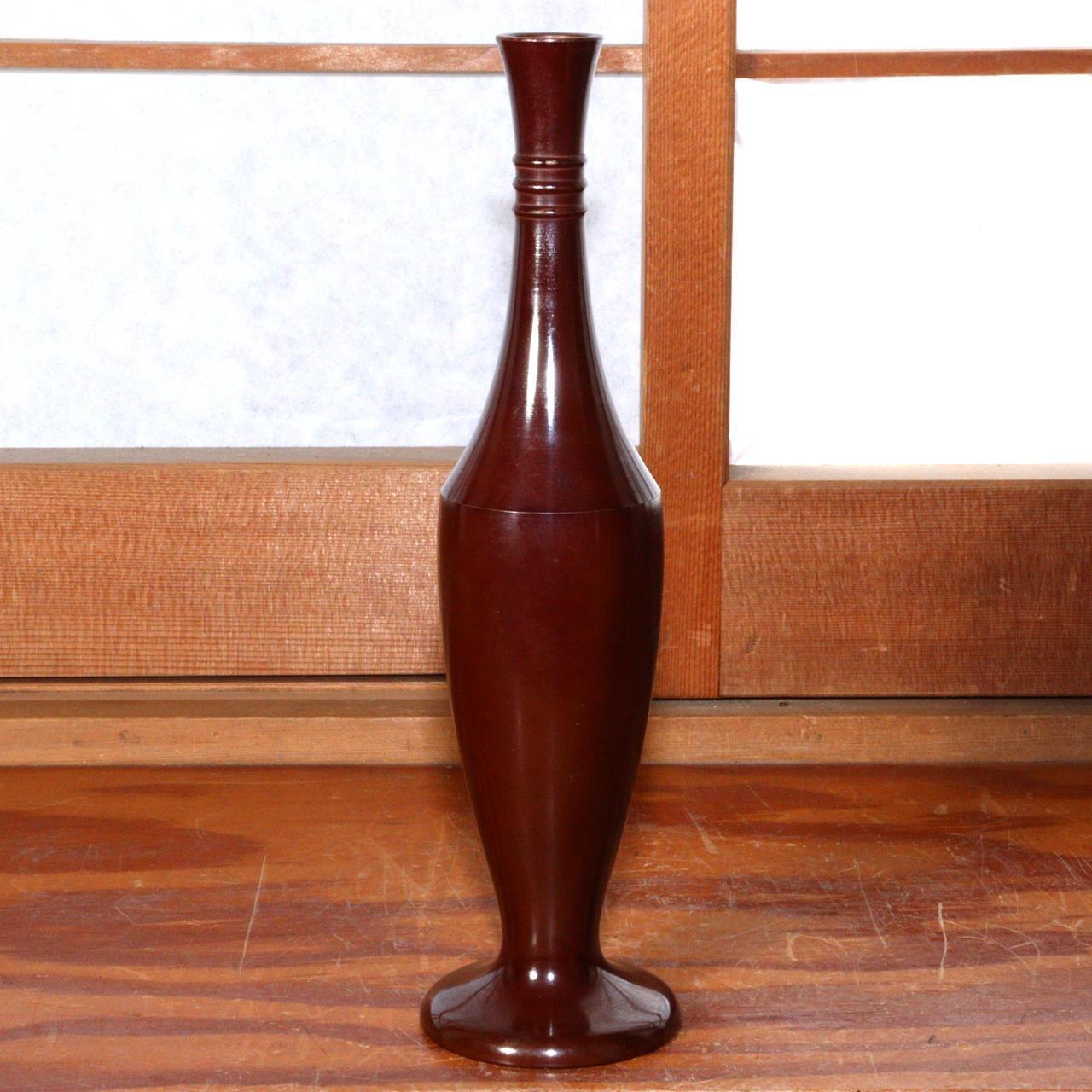 Japanese Copper Single Flower Vase Takaoka doki w / box BV507