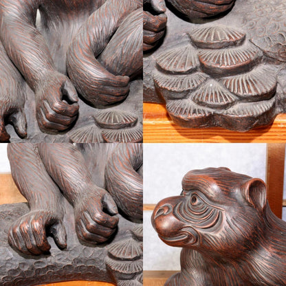 Japanese Bizen ware pottery ceramic monkey figurine ornament BW73