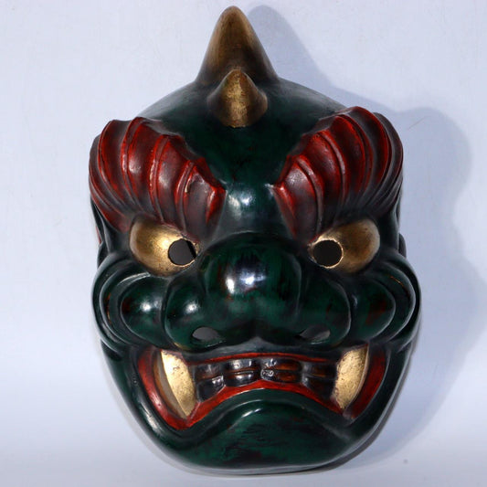 Japanese Oni Demon Noh Mask Kyogen Kagura Dry lacquer technique MSK485