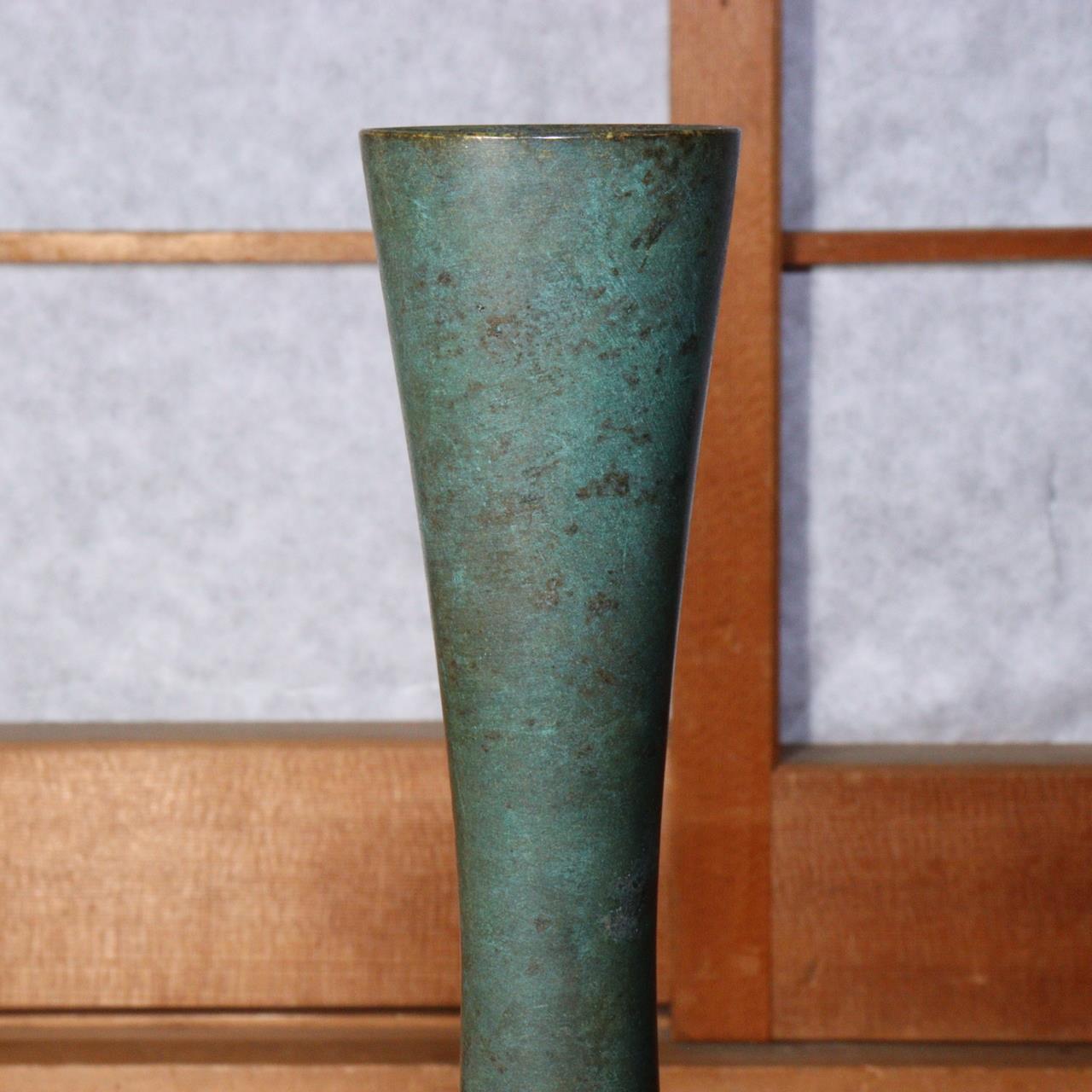 Japanese Bronze flower vase Ichinose Soushin signed w / box BV503