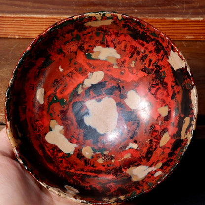 Japanese Antique Aizu Nuri Lacquer art Tea Bowl Traditional Craft AIZ19