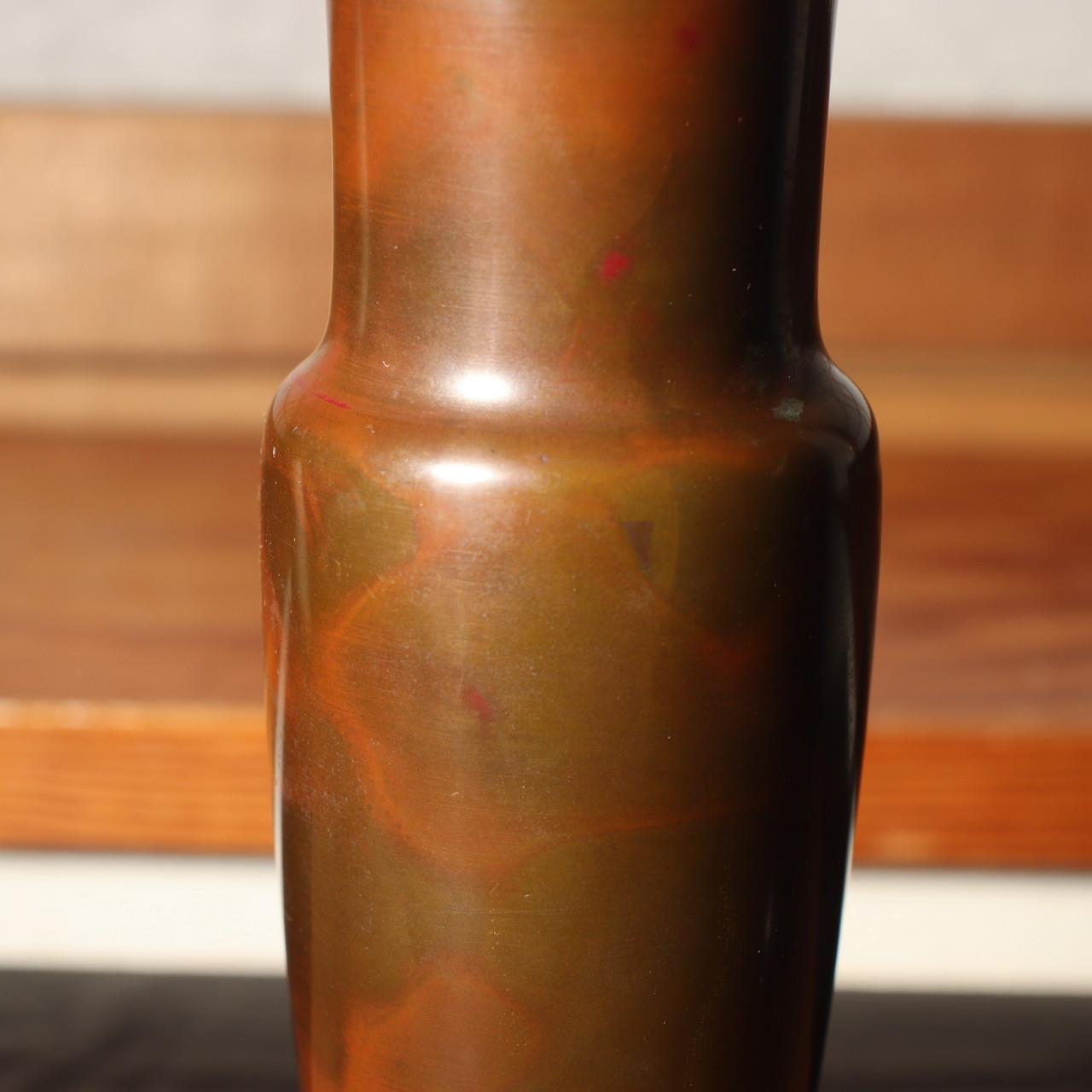 Japanese Bronze vase Flower artist's work Signed BV429