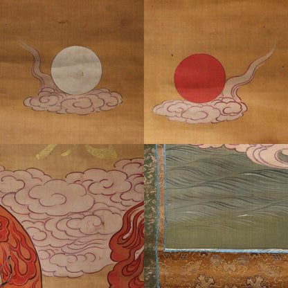 Japanese Kakejiku hanging scroll Buddhist art  Konpira Shinto Aizen Fudo Myo-o