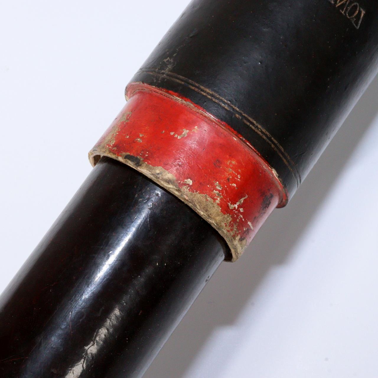 Japanese Antique Black lacquer Telescope Ikkanbari Spyglass Samurai Meiji VG358