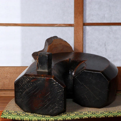 Japanese Antique wooden zelkova Jizai kagi Irori Mingei ornament WO320