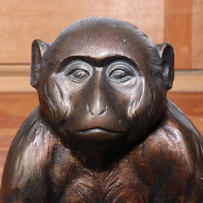 Kansui Watanabe Nitten artist Monkey Bronze statue ornament Japanese BOS804