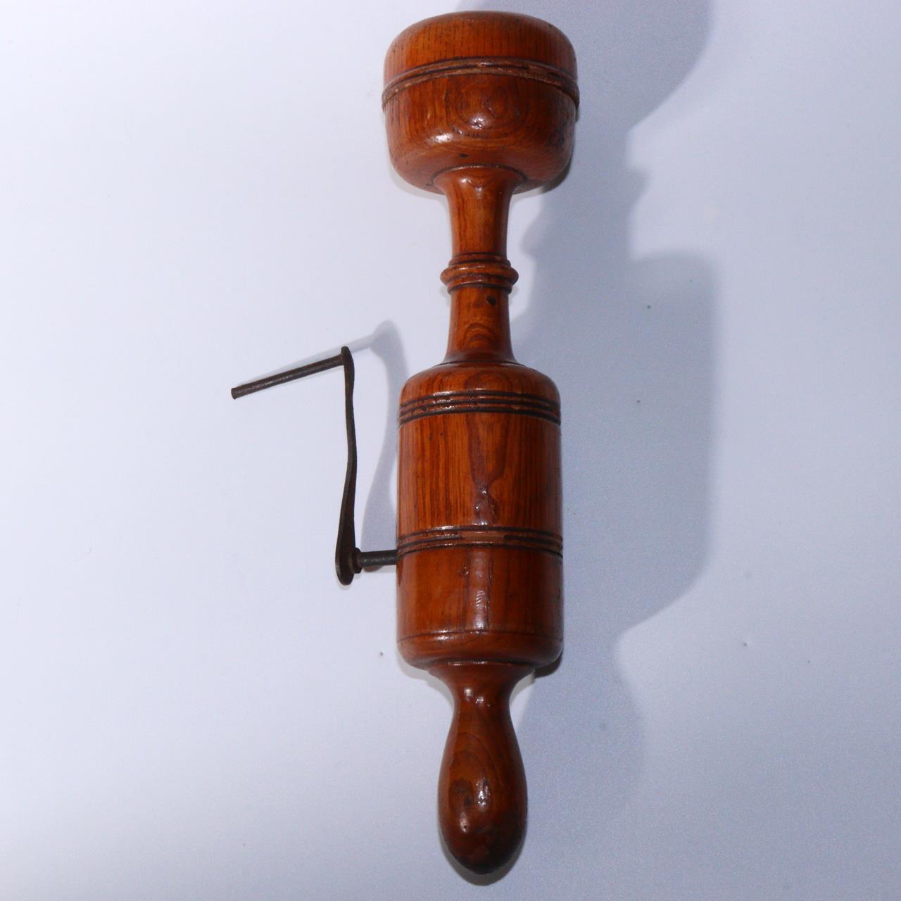 Japanese Vintage Wooden Hand Crank Vibrator Massager Manual Showa stylish VG342