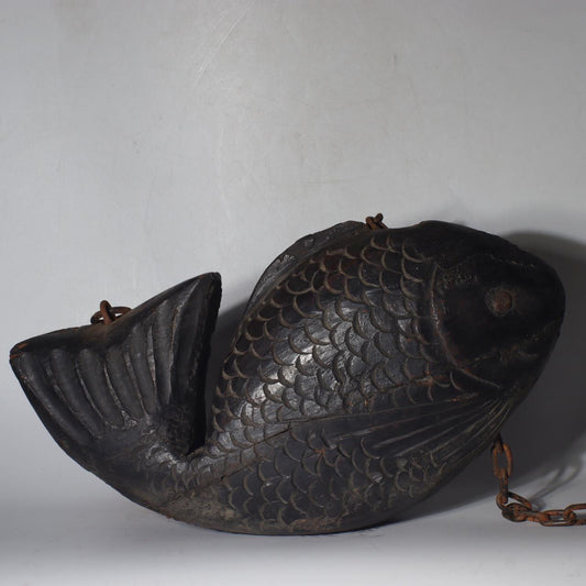 Japanese wooden Jizai kagi sea bream Carved Irori Fireplace Carp Folk art JZI106