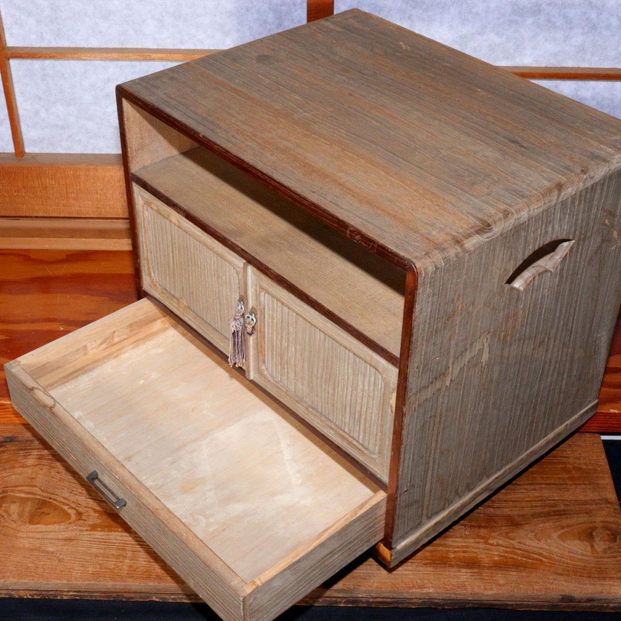 Japanese style wooden box Shelf Tea ceremony Drawer Display Showa Period WO315