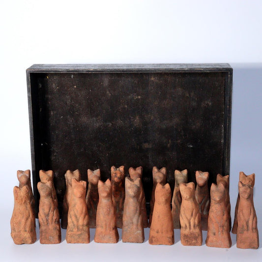 Japanese Clay Doll Fox Inari 20 pieces Ornament Imado ware Kitsune Shinto PO40