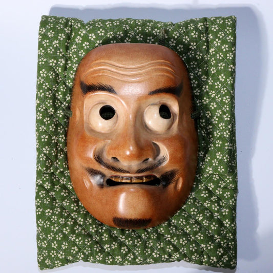 Japanese wooden Kyogen mask of Kentoku Exceptional Craftsma bag Noh mask MSK494