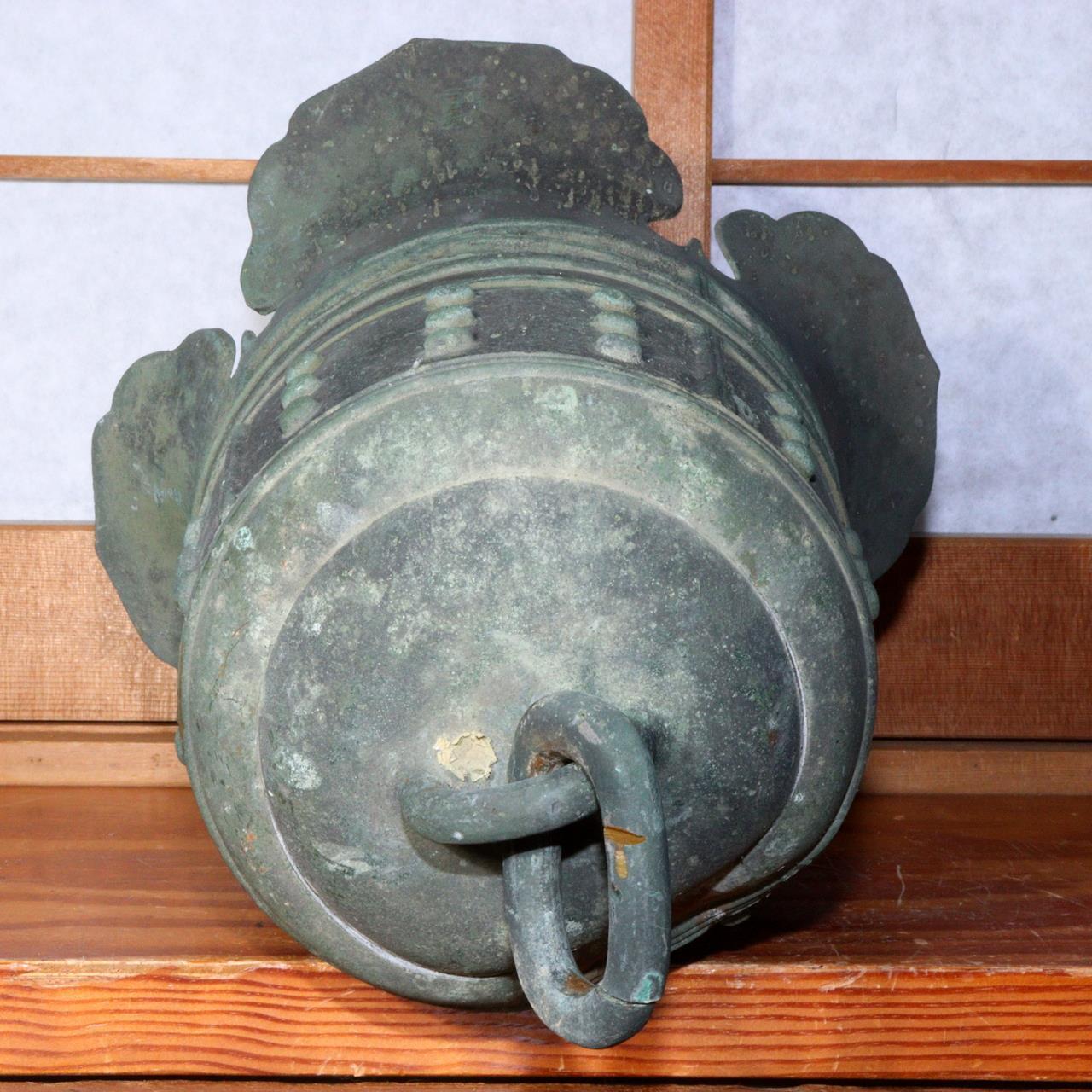 Japanese Antique Bronze Pair Hanging bell Temple Buddhist BOS816