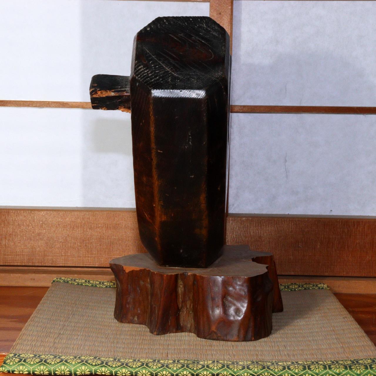 Japanese Antique wooden zelkova Jizai kagi Irori Mingei ornament WO320