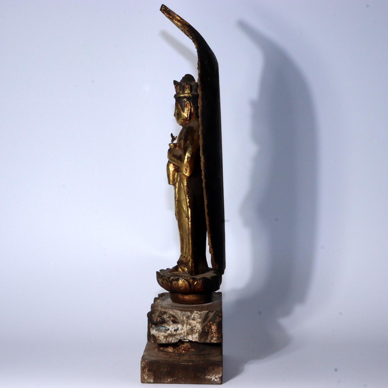 Japanese Antique wooden Kannon Bodhisattva Buddha statue Eleven Headed Kannon