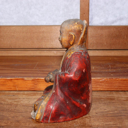 Japanese pottery Wood clay Buddha statue Ebisu Daikoku Inari Fox ornament WB171