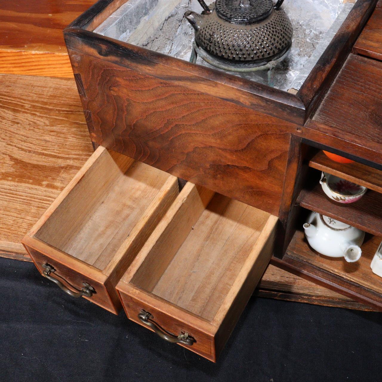 Brazier Miniature Hibachi sencha set furniture Doll house Japanese wooden WO310