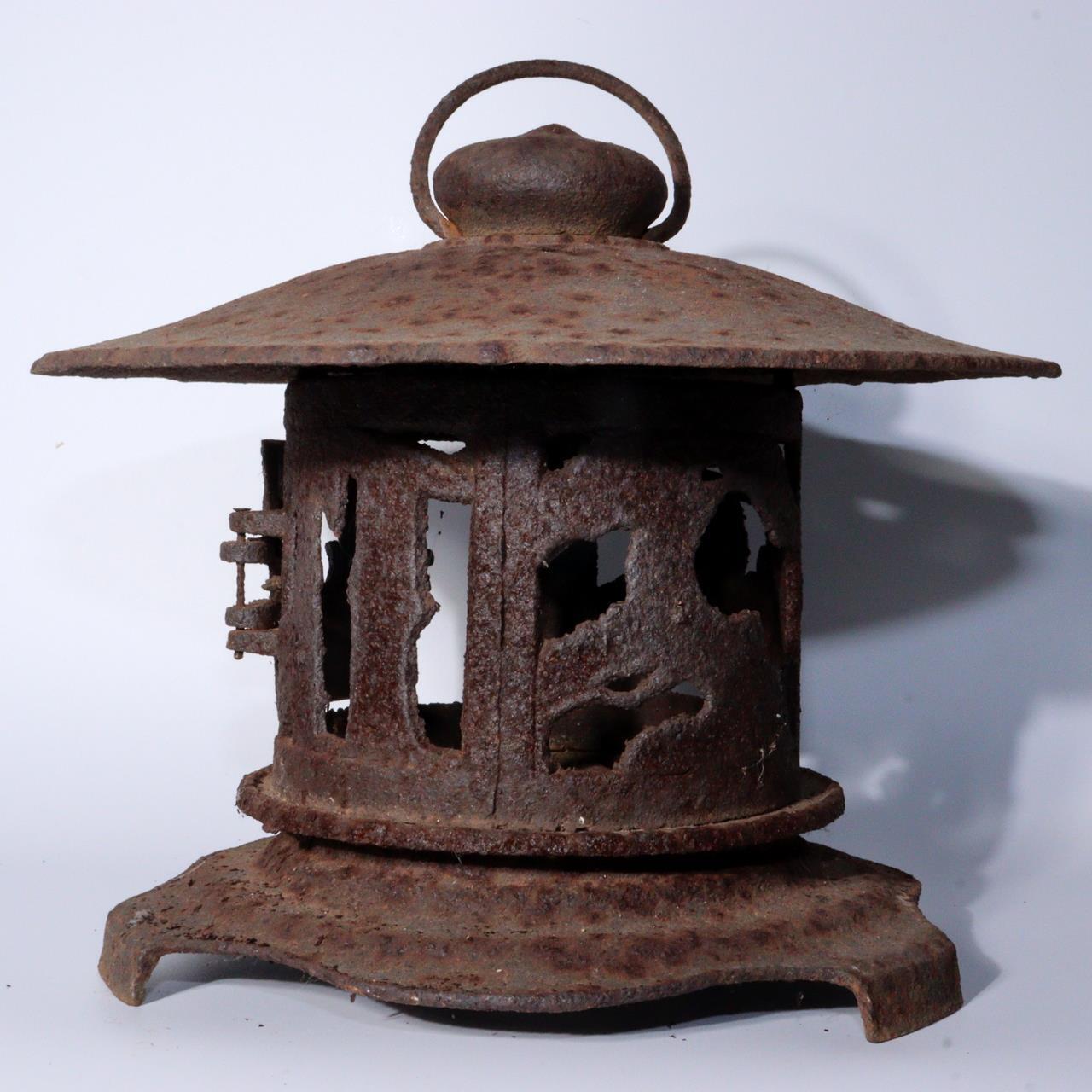 Japanese Iron Hanging lantern watermark temple Buddhism BOS856