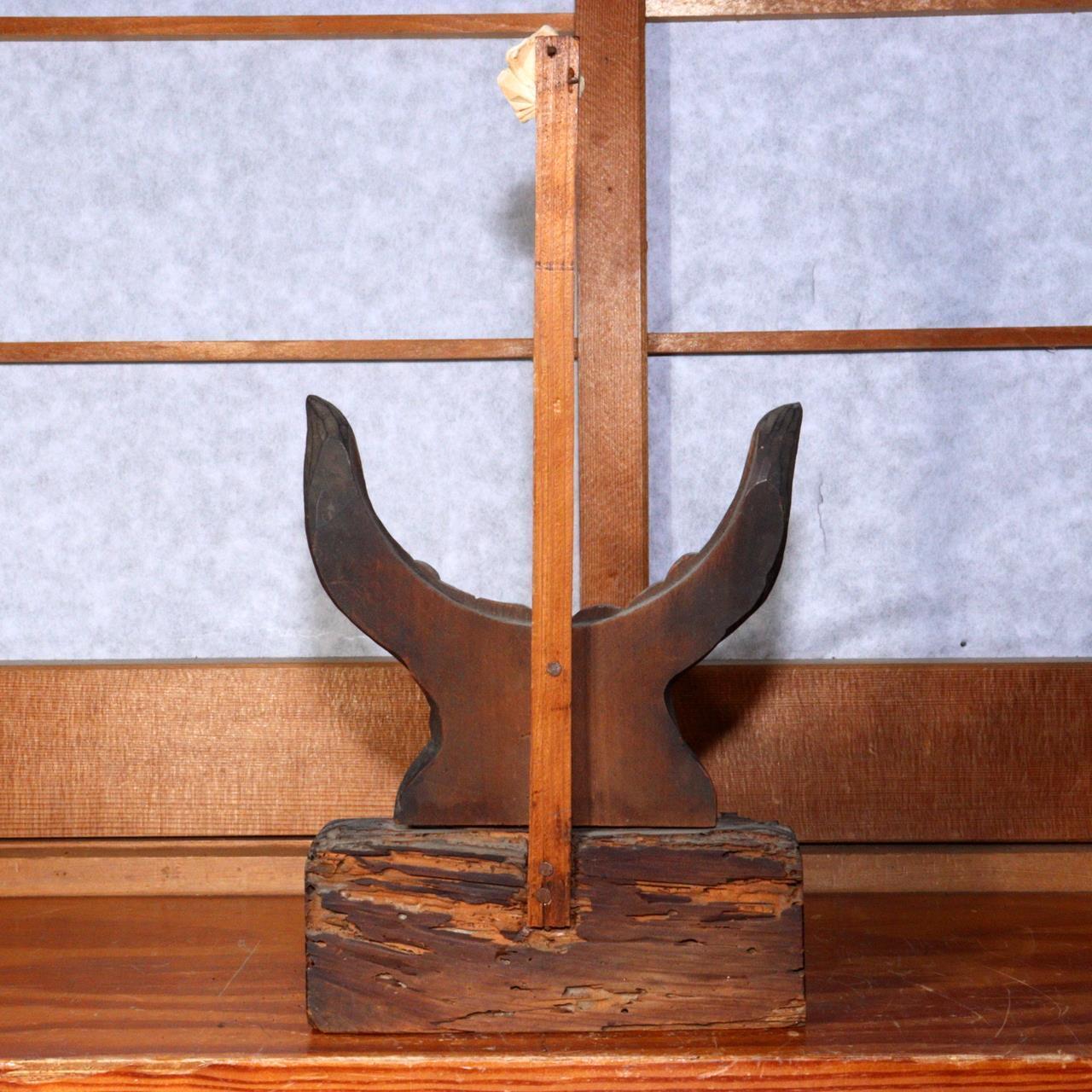 Japanese Antique shinto Shinkyo mirror stand Temple Buddhist art Edo Era WO279