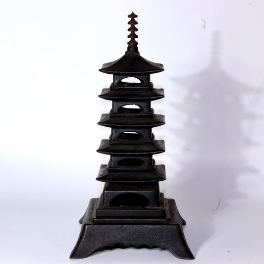 Japanese Iron Five storied pagoda ornament Temple Buddhism BOS848