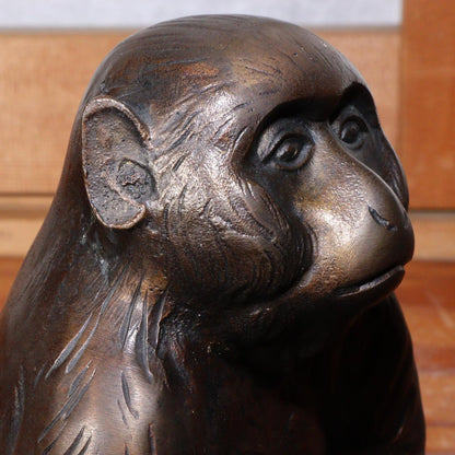 Kansui Watanabe Nitten artist Monkey Bronze statue ornament Japanese BOS804