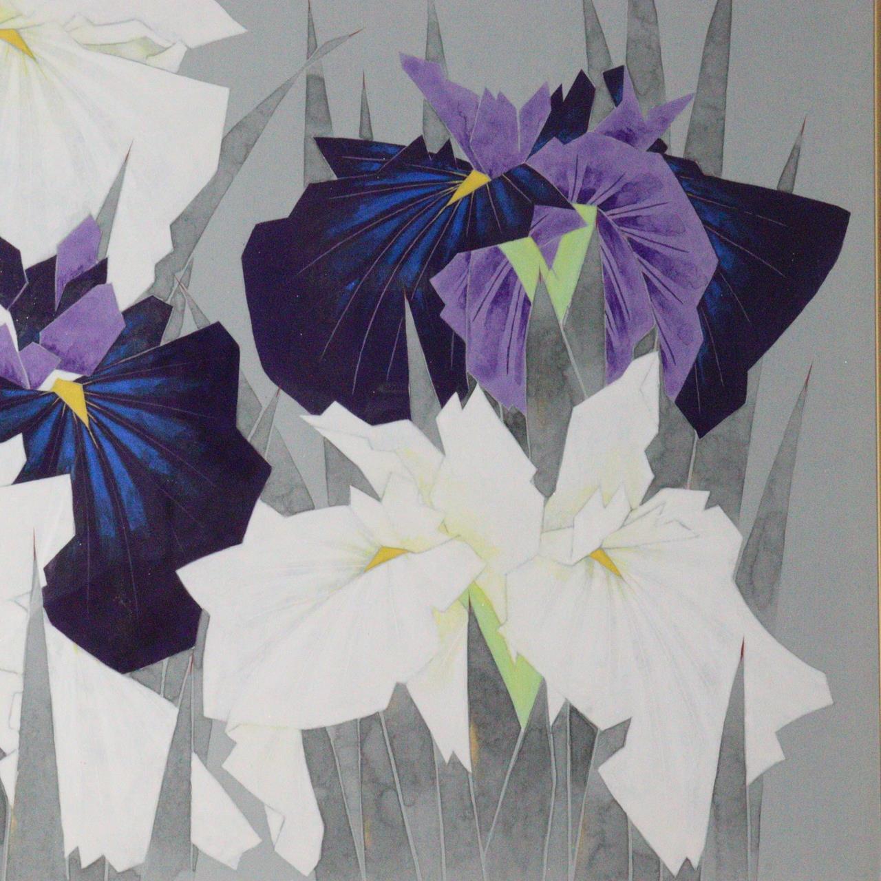 Japanese painting Art Atsuo Nakatani woodblock print Iris ASO337