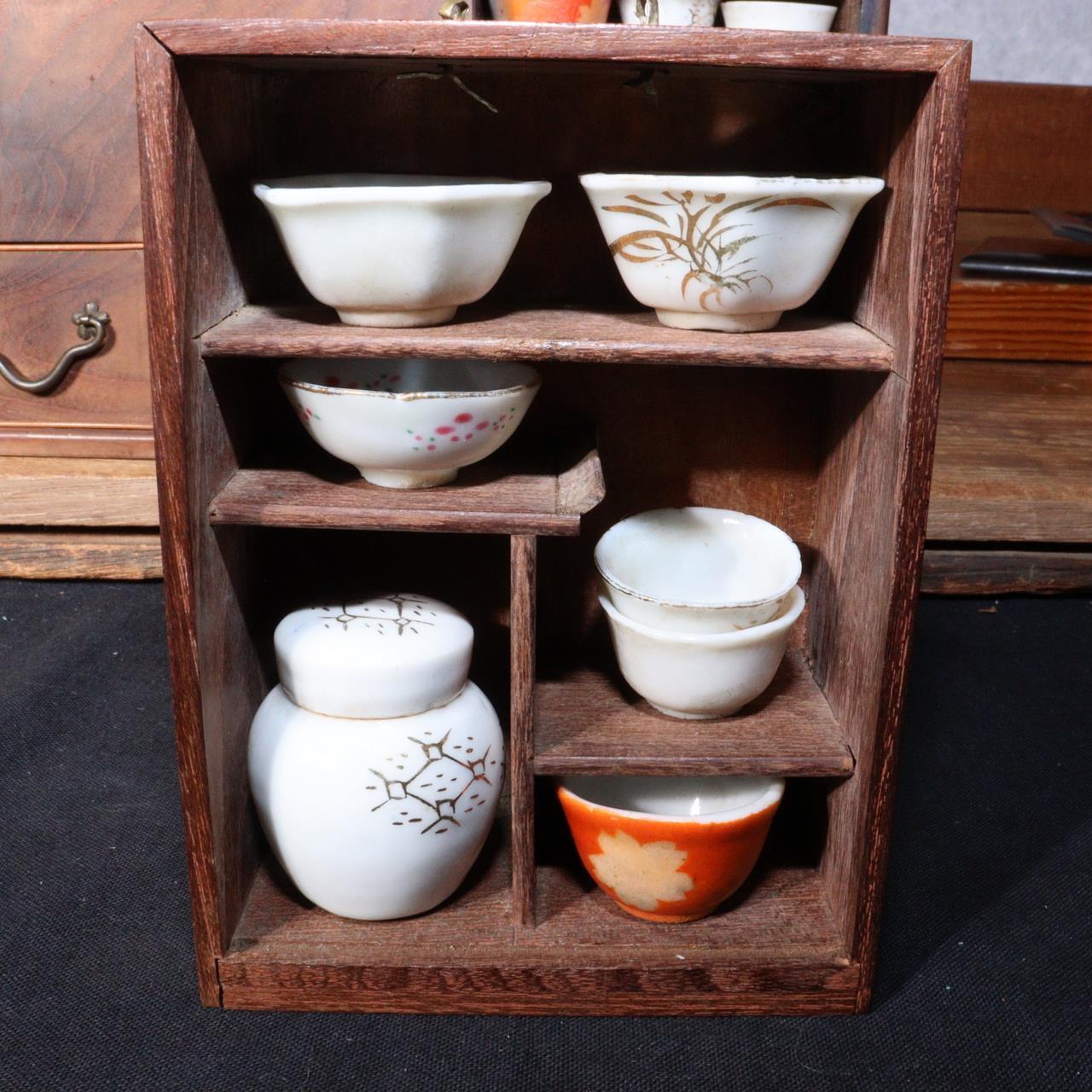 Brazier Miniature Hibachi sencha set furniture Doll house Japanese wooden WO310