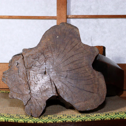 Japanese Antique wooden zelkova Jizai kagi Irori Mingei ornament WO320