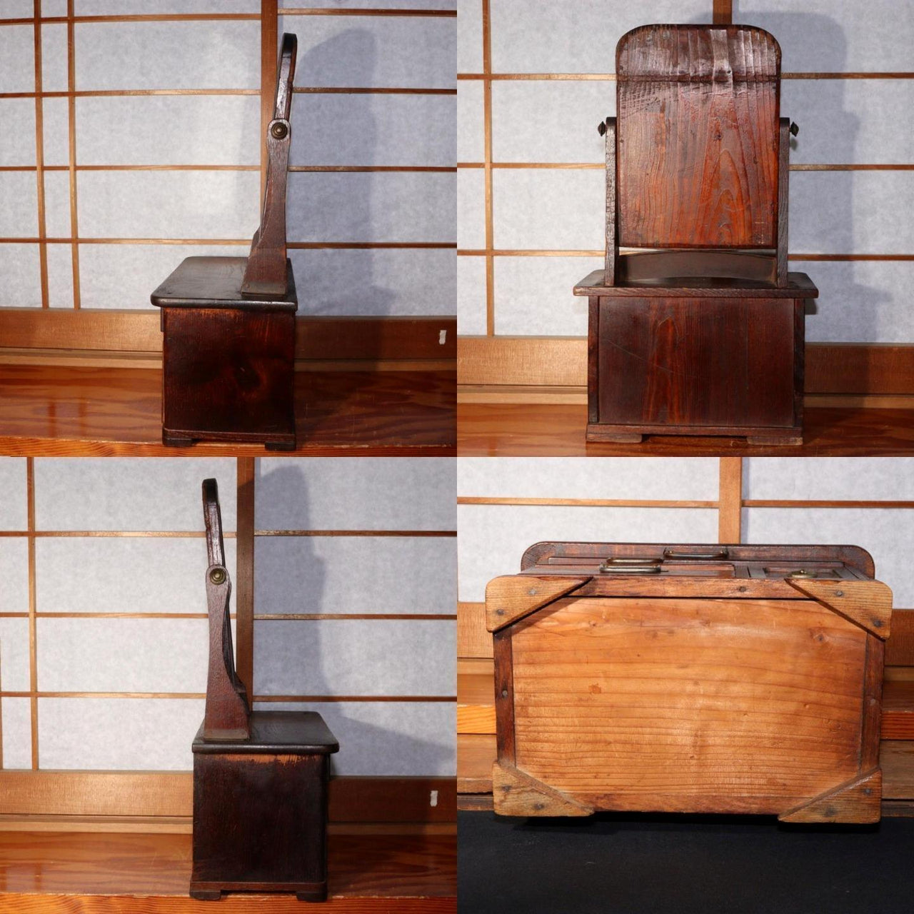 Japanese wooden Dresser Mirror stand storage box Storage Shelves drawer WO272