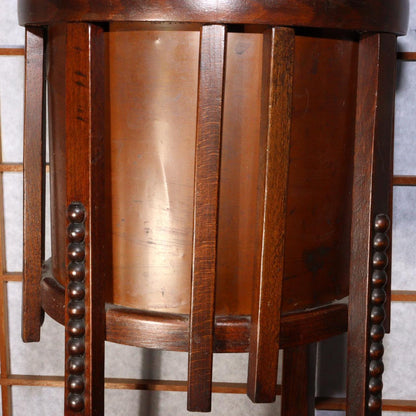 Japanese Antique Folk art Wooden Copper Large brazier Hibachi Hiire Stand BOS779