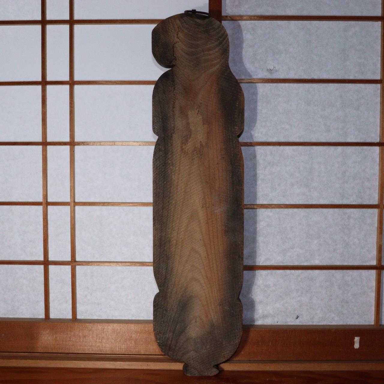 Antique Meiji Era Kiseru Shop Sign Wood Signboard Rare Pipe-Shaped Kanban Japan