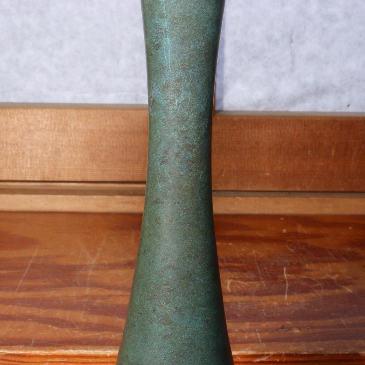 Japanese Bronze flower vase Ichinose Soushin signed w / box BV503