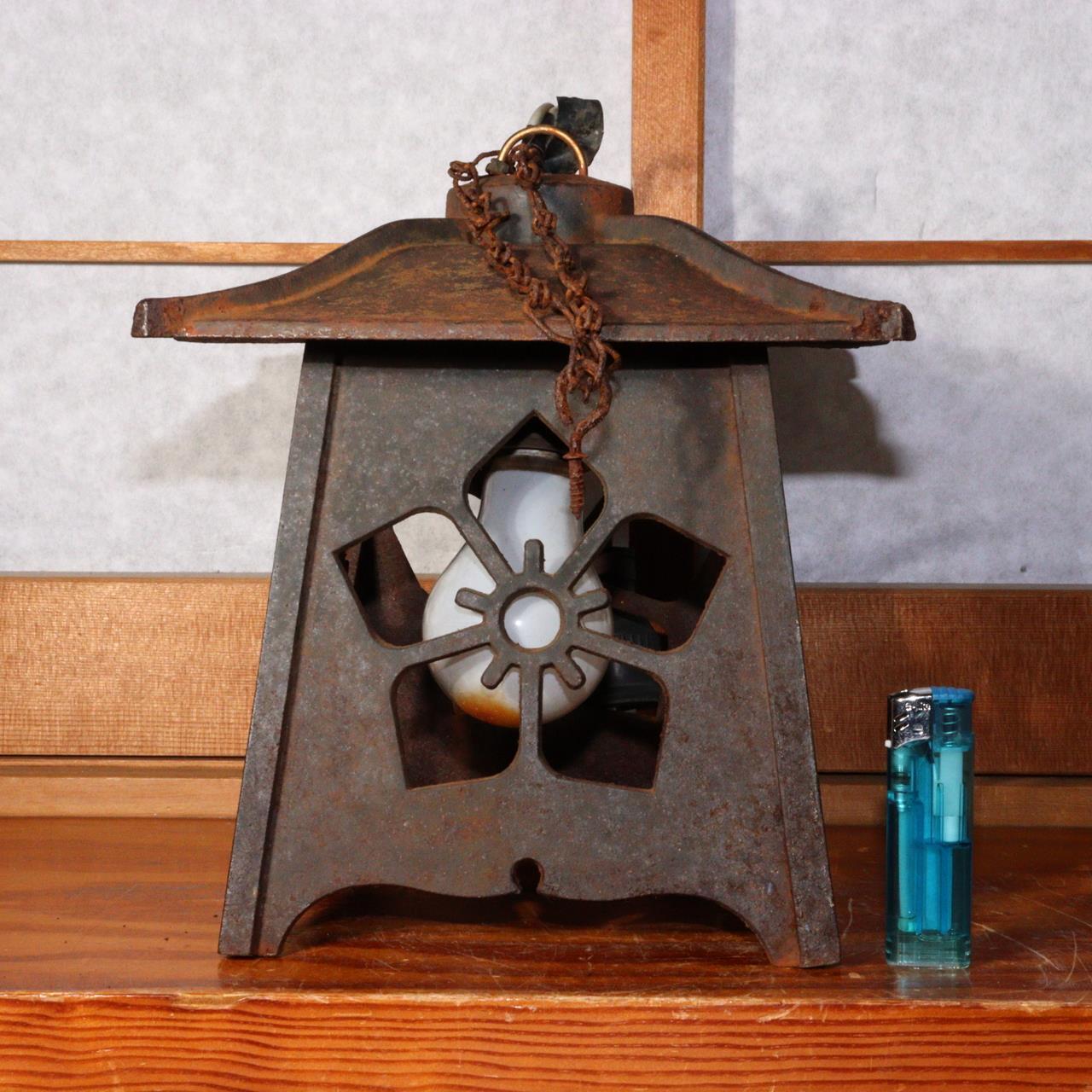 Japanese Vintage Iron lantern temple Hanging lantern Buddhism BOS790