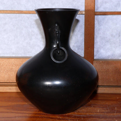 Japanese Bronze Flower Vase signed w / box BV512