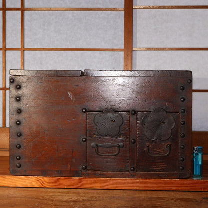 Japanese Antique wooden Money Box Zenibako Senryobako Tansu Chest drawer WBX221